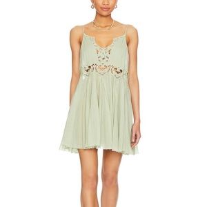 Free People Ilektra Lace Inset Cotton Chemise